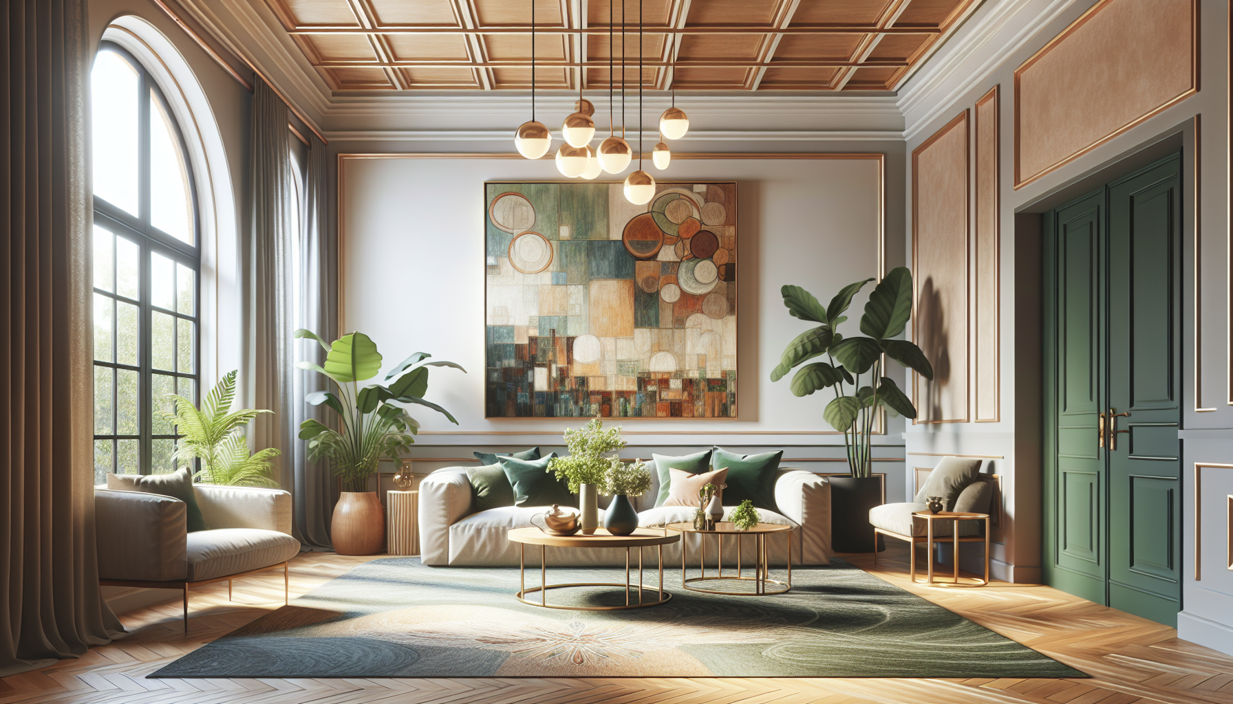 Intérieur contemporain avec tableau décoratif — ambiance wall art