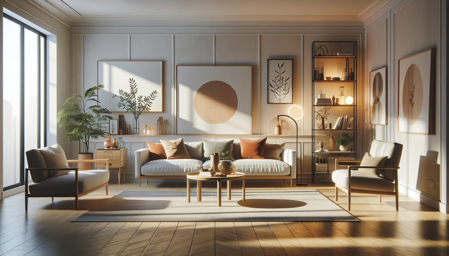 Intérieur contemporain avec tableau décoratif — ambiance wall art