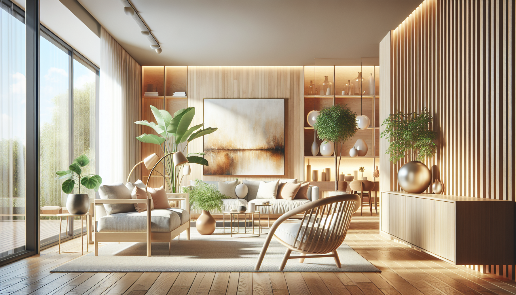 Intérieur contemporain avec tableau décoratif — ambiance wall art