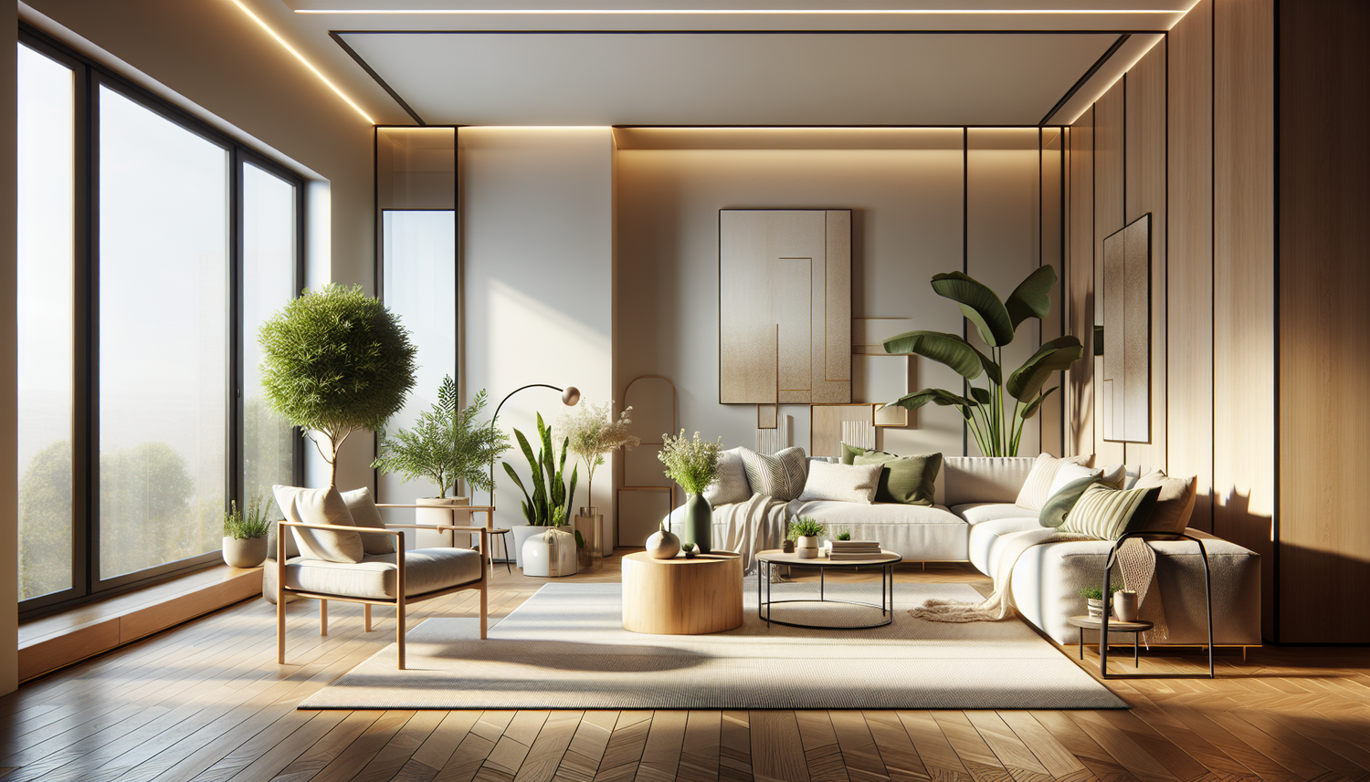 Intérieur contemporain avec tableau décoratif — ambiance wall art