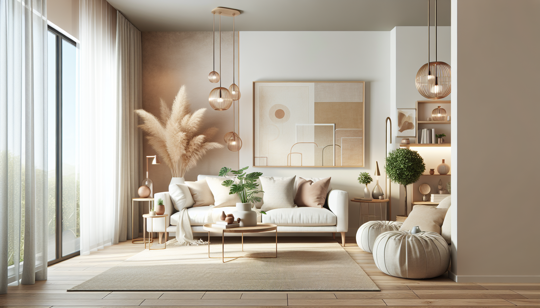 Intérieur contemporain avec tableau décoratif — ambiance wall art