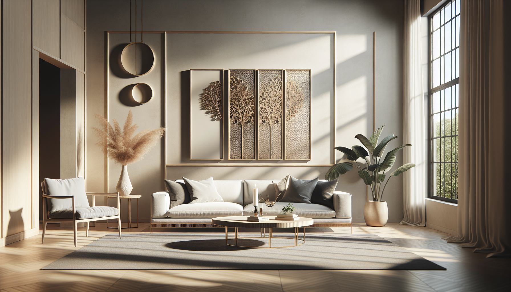 Intérieur contemporain avec tableau décoratif — ambiance wall art