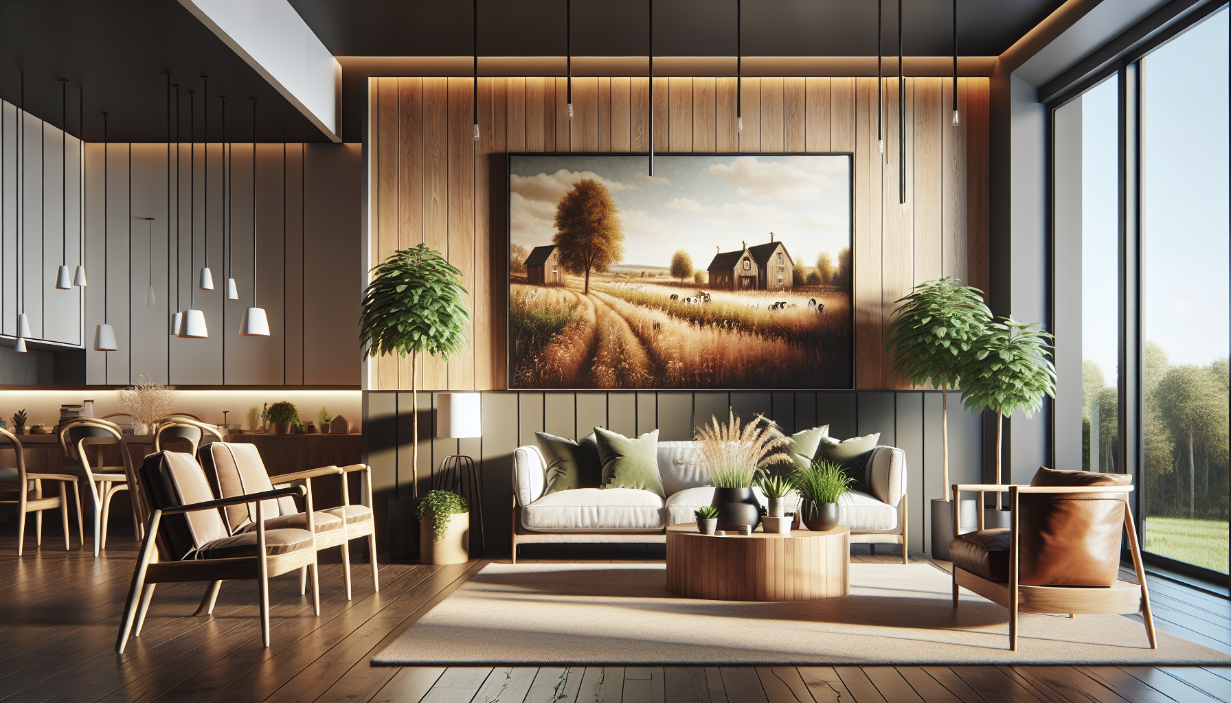 Intérieur contemporain avec tableau décoratif — ambiance Tableau Alsace