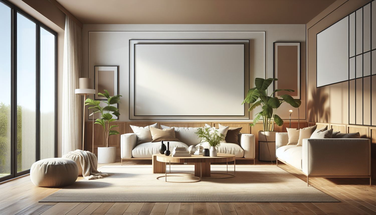 Intérieur contemporain avec tableau décoratif — ambiance wall art