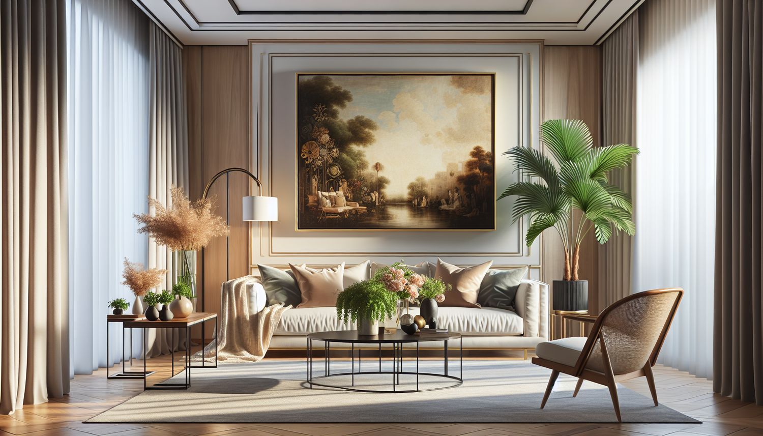 Intérieur contemporain avec tableau décoratif — ambiance Parcourez tous nos tableaux