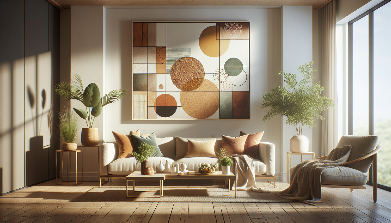 Intérieur contemporain avec tableau décoratif — ambiance wall art