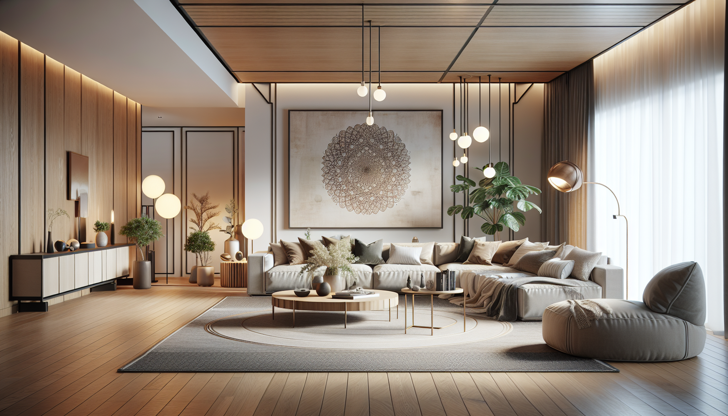 Intérieur contemporain avec tableau décoratif — ambiance wall art