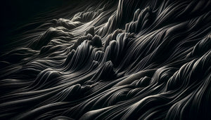 Gros plan macro d'une impression giclée haute qualité sur toile montrant la texture du tissage et la profondeur des encres