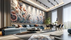 Décor mural imprimé grand format appliqué sur mur intérieur, qualité professionnelle avec détails nets et couleurs vives