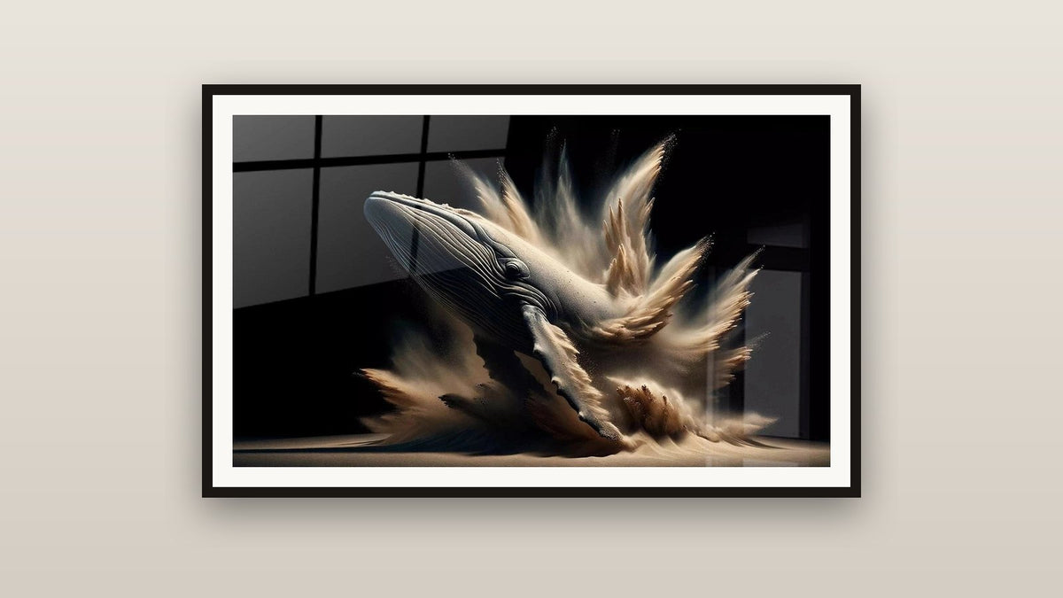 Quadro incorniciato su una parete: La balena di Elise