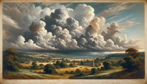 Étude de nuages de John Constable avec annotations météorologiques manuscrites, peinture romantique anglaise 1820-1822