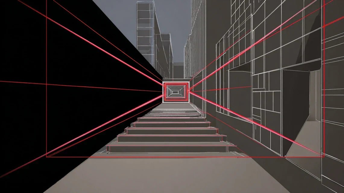 Jouer avec la perspective : comment un tableau guide le regard dans un couloir