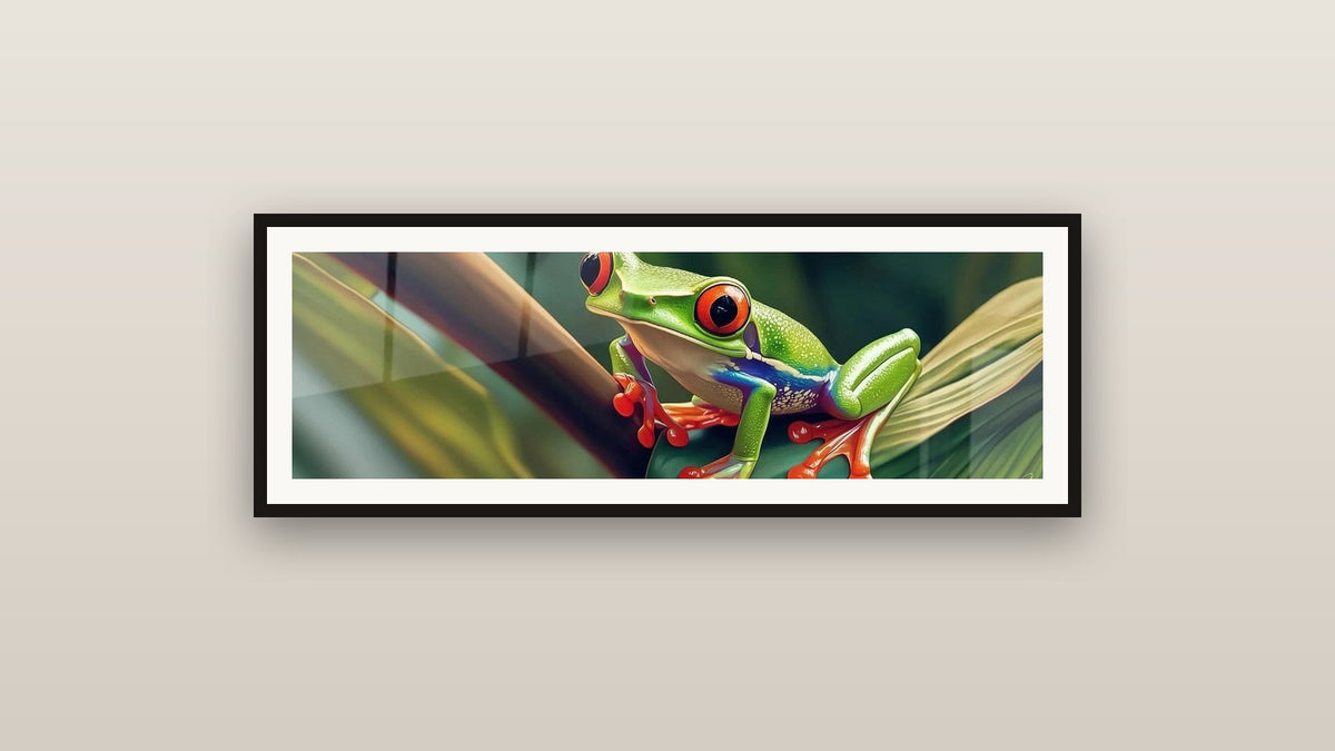 Tableau encadré sur un mur : Grenouille N°4