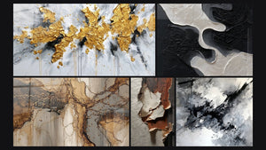 Mosaic of five paintings
