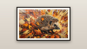 Framed painting on a wall