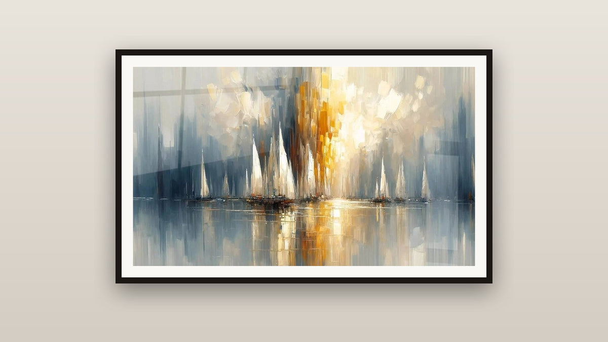 Tableau encadré sur un mur : Aurore sur la Baie