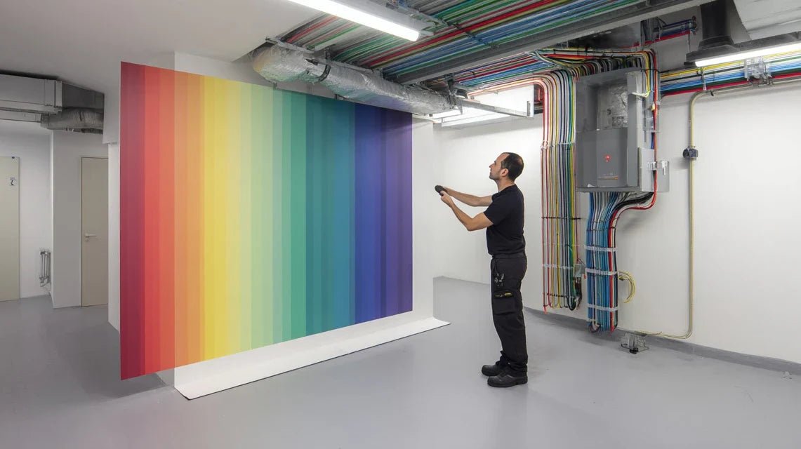 L’art mural dans un local technique ou un couloir secondaire ? Pourquoi pas