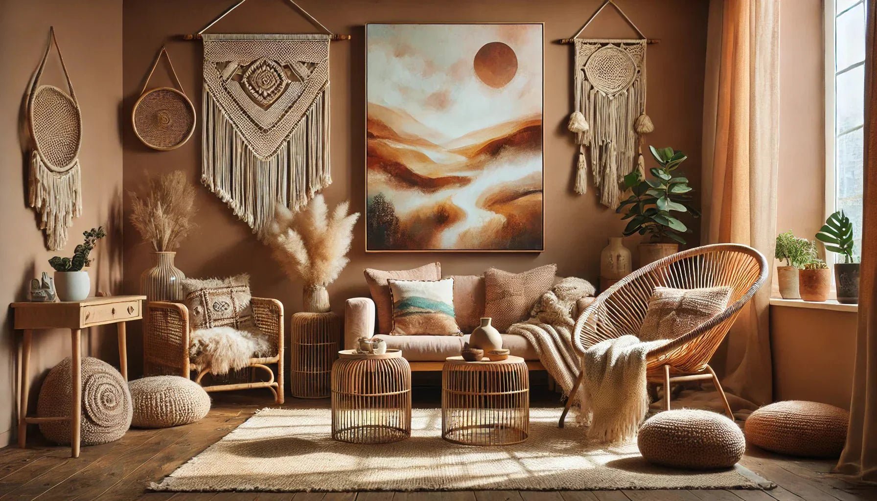 Les meilleures façons d'accorder un tableau paysage abstrait avec une décoration bohème