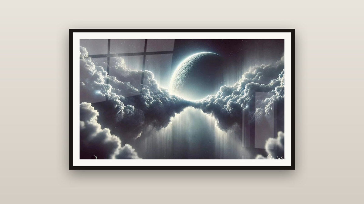 Quadro incorniciato su una parete: Nuvole Lunari