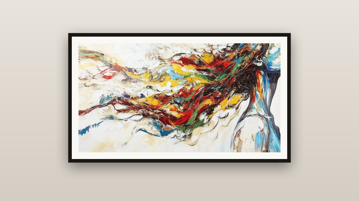 Framed painting on a wall: Modern Muse