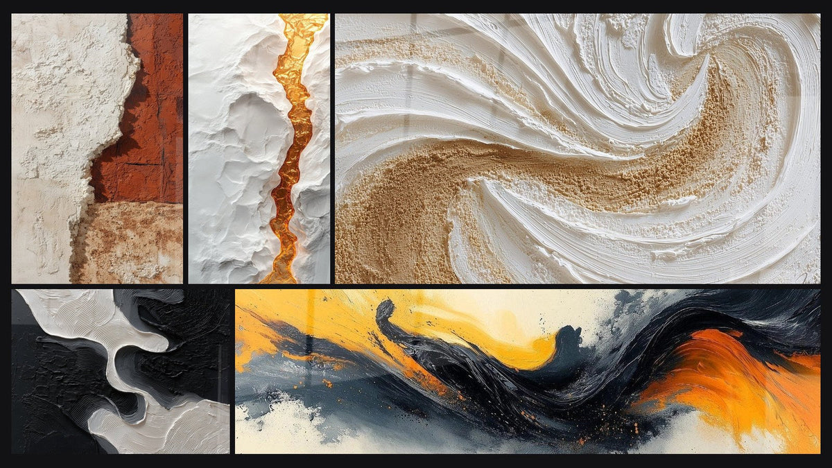 Mosaico di cinque quadri, tra cui Sinfonia Contrastata Nero