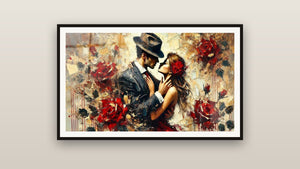Ingelijst schilderij aan een muur: De Zoetheid van de Liefde