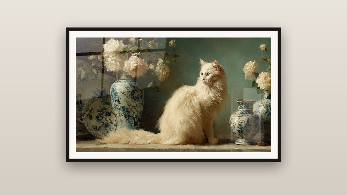 Framed painting on a wall