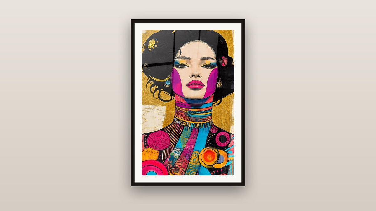 Framed painting on a wall