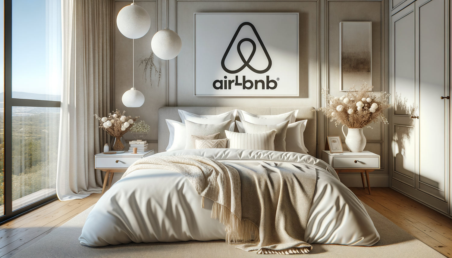 Chambre Airbnb accueillante avec literie hôtelière premium, draps blancs immaculés et oreillers moelleux