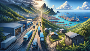 Comparaison visuelle entre Fort-de-France accessible et communes isolées de Martinique illustrant les défis logistiques de livraison