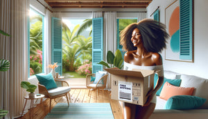 Réception d'un tableau décoratif en livraison gratuite dans une maison caribéenne des DOM-TOM en 2024