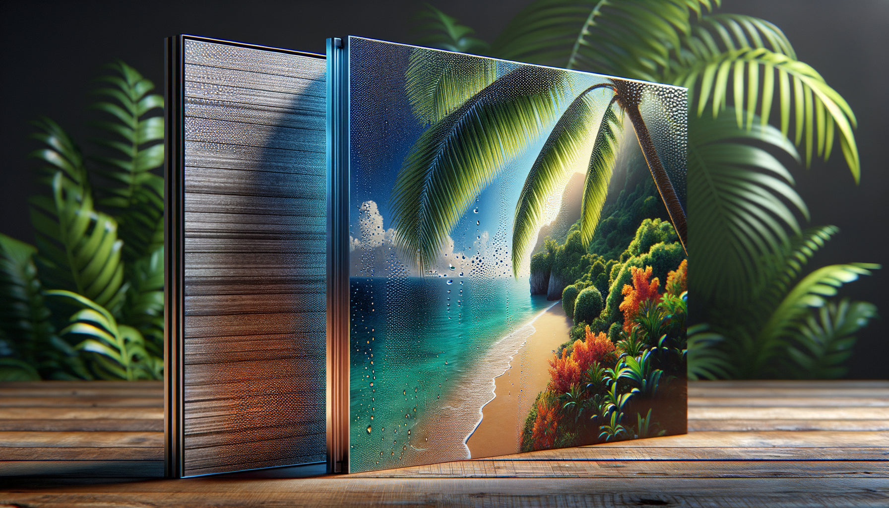 Comparaison de matériaux résistants pour tableaux muraux en climat tropical : dibond, plexiglas et toile synthétique