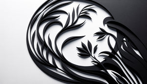 Papiers découpés noir pur de Matisse 1948, formes organiques essentielles, contraste radical noir-blanc, influence japonaise