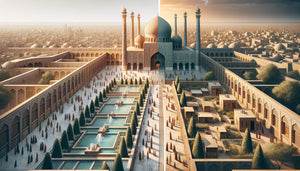 Comparaison architecturale entre mosquée du Vendredi monumentale avec jardins formels et mosquée de quartier intime intégrée