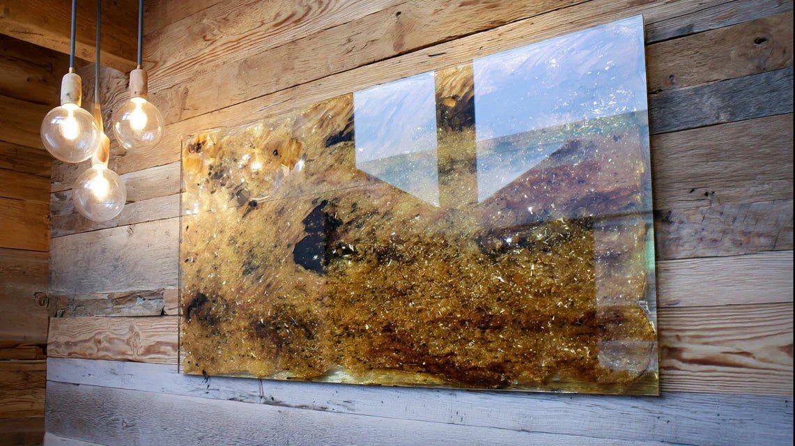 Mur bois + tableau en verre : combinaisons naturelles et modernes