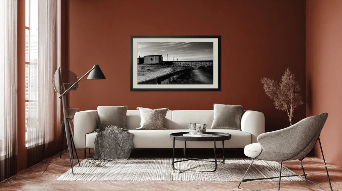 Mur terracotta + tableau noir et blanc : effet garanti