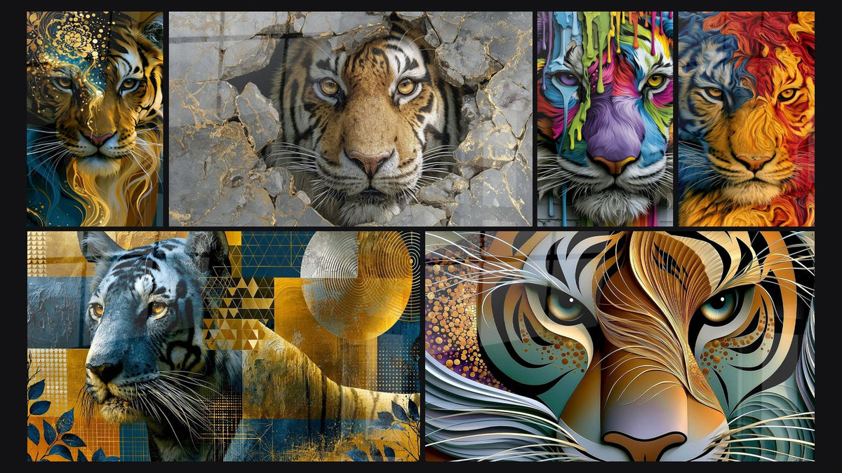 Mosaic of six paintings
