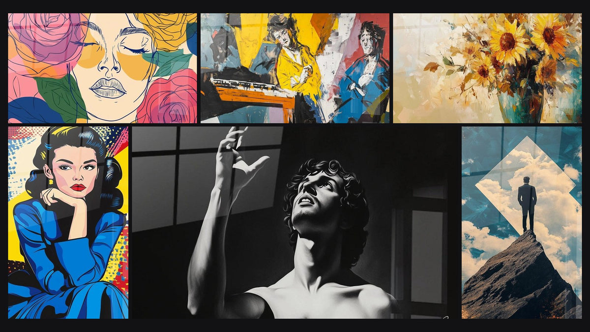 Mosaic of six paintings