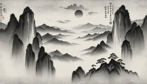 Peinture chinoise traditionnelle à l'encre de la dynastie Song utilisant le vide cosmique et l'espace négatif