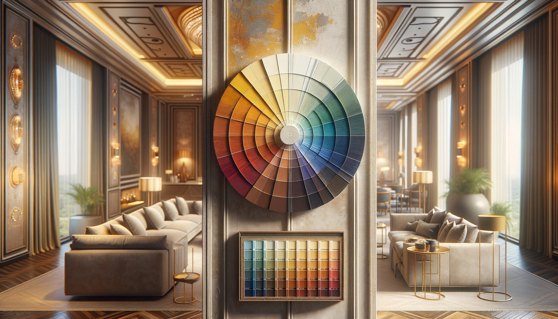 Comparaison visuelle de pigments organiques et minéraux sur mur d'hôtel, démonstration de durabilité et rendu colorimétrique