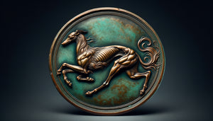 Médaille Renaissance en bronze d'Antonio Pisanello représentant un lévrier en mouvement, relief détaillé, 15ème siècle italien