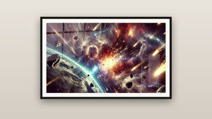 Framed painting on a wall: Astral Storm