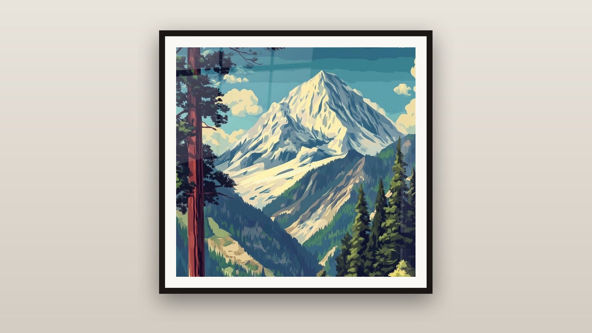 Framed painting on a wall