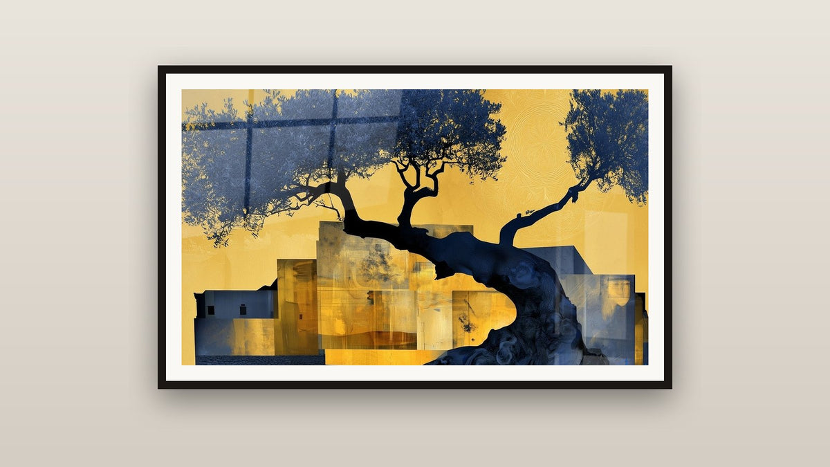Quadro incorniciato su una parete
