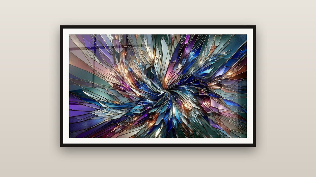 Framed painting on a wall: Radiance Fractal
