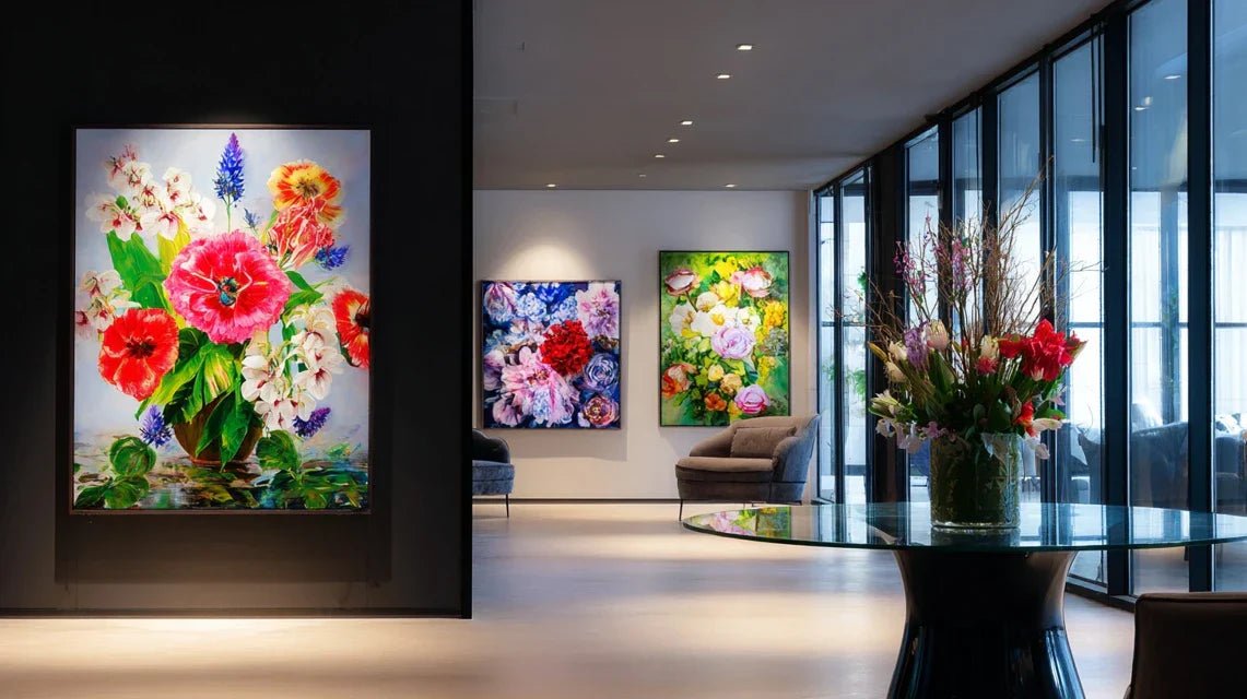 Printemps visuel : tableaux floraux, colorés, vifs