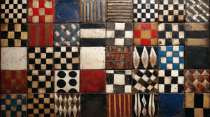 Que signifient les motifs en damier dans l'art Kuba ?
