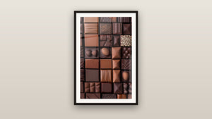 Ingelijst schilderij aan een muur: Chocoladetablet nr. 3