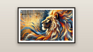 Ingelijst schilderij aan een muur: Wanddecoratie Wilde Vlam