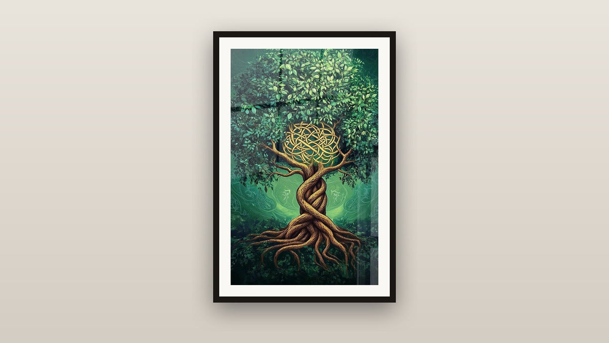 Framed painting on a wall